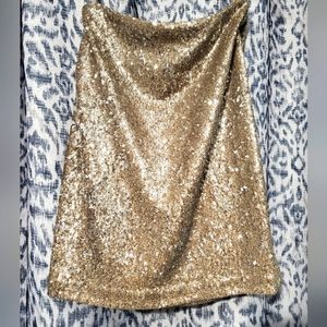 WHBM champagne sequin skirt